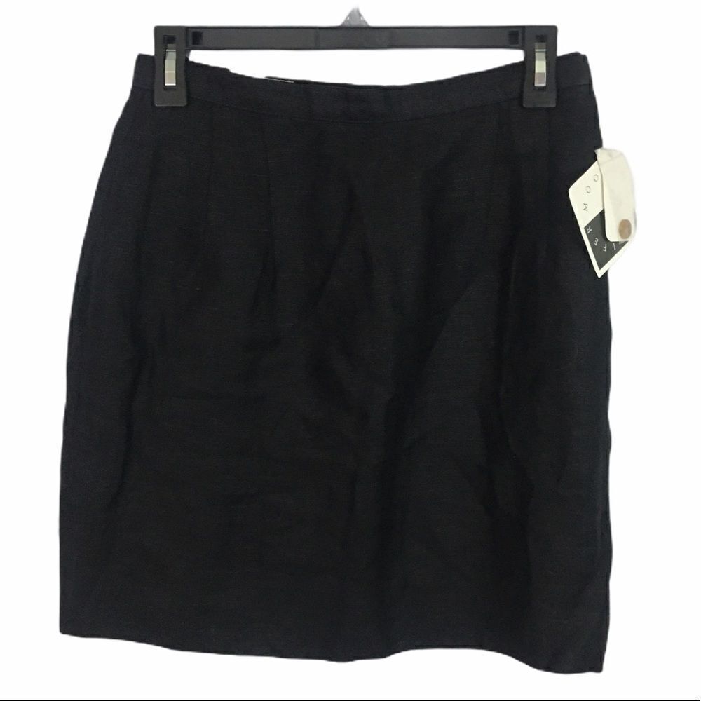 Jennifer Moore black Linen mini skirt 8 - Picture 2 of 9